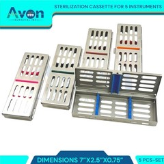 5 GERMAN DENTAL AUTOCLAVE STERILIZATION CASSETTE RACK BOX TRAY FOR 5 INSTRUMENT