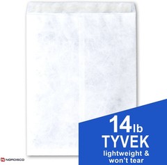 Tyvek Envelopes 12 x 15-1/2″ White, Self-Stick, Pack of 15, FREE Shipping
