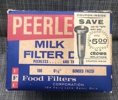 Peerless Milk Filter Discs 6 1/2″ One Hundred Count Box vintage Disks