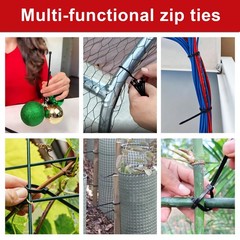 Zip Cable Ties Assorted Sizes(4”+6”+8”+12”) Heavy Duty Nylon Black UV Resistant