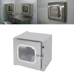 Stainless Steel Cleanroom Tech Pass Through Double Door Transfer Window 110V