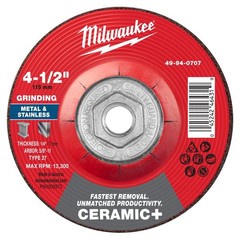 Milwaukee 49-94-0707 4-1/2″ Ceramic Metal Grinding Wheel Type 27 NEW