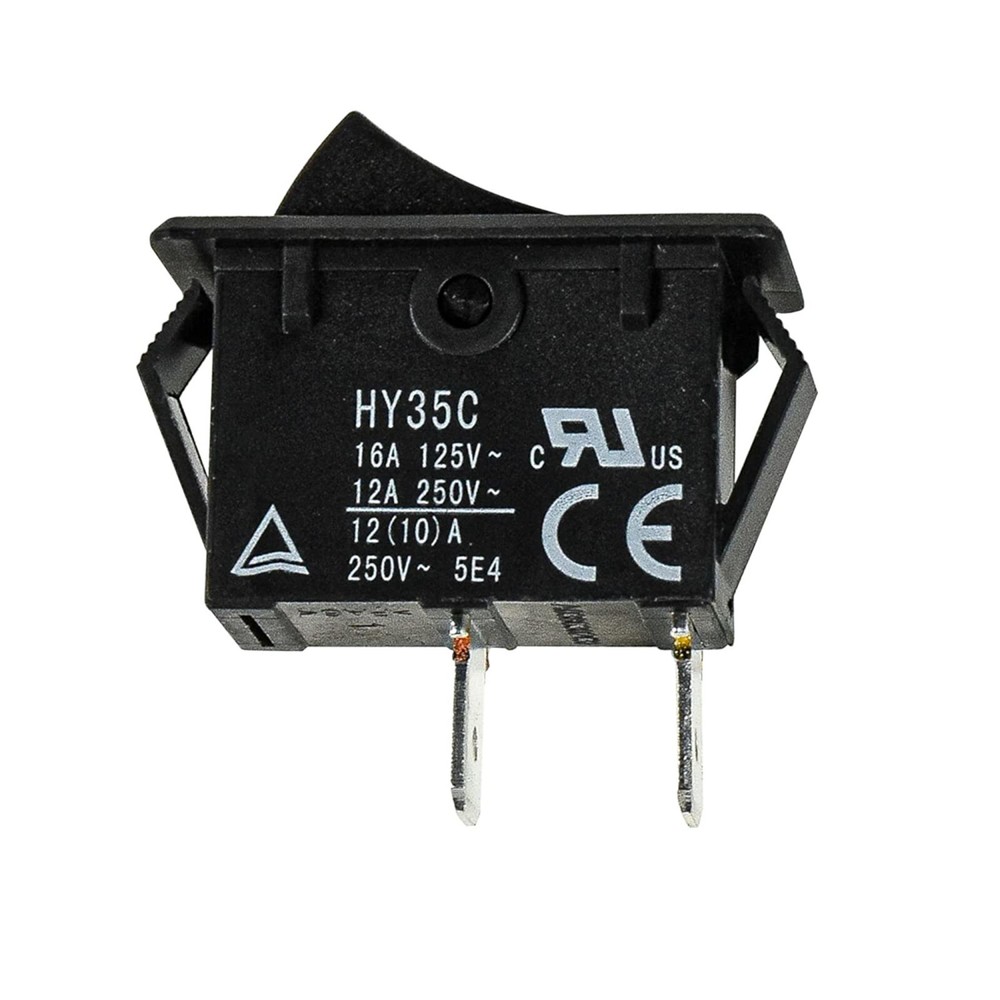 HQRP ON Off Rocker Switch 2-Prong 16A 125V for KEDU HY35C, Saw, Air Compressor
