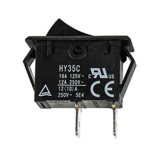 HQRP ON Off Rocker Switch 2-Prong 16A 125V for KEDU HY35C, Saw, Air Compressor