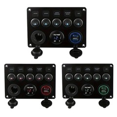 5-Switch 12V Electrical Panel – Voltmeter, Dual USB for RV, Truck & Boat