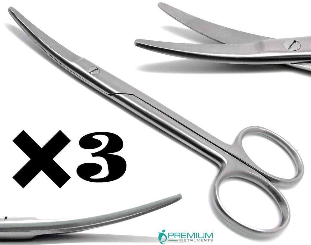 3× Metzenbaum Scissors Curved 6″ Surgical Veterinary Premium Instruments