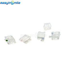 10Packs EASYINSMILE Dental Ceramic Brackets Clear Brace Roth 022 3 4 5W/hook