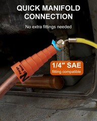 Hands-Free Low-Pressure Nitrogen Purge Tool for HVAC Brazing, O-Ring Seals, 1/4″