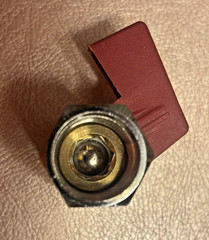 3/8 NPT Mini Ball Valve, 1 Pack NPT Female to Male Shut-Off Valve, RED