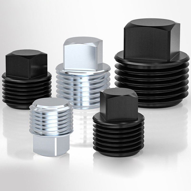 Carbon Steel External Square Head Pipe Plug Zinc Plated Thread Oil Stop Plug