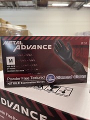 Advance Exam Nitrile Gloves Powder Free Black, Case Of 1000 PCs Medium 5 Mil