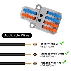 10 Pcs Lever Wire Connectors, Quick Wiring Cable Connector Push-in Conductor …