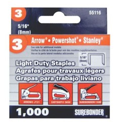 Surebonder 55116 Light Duty 5/16-Inch Crown Staples, JT21 Type, 1000 Count