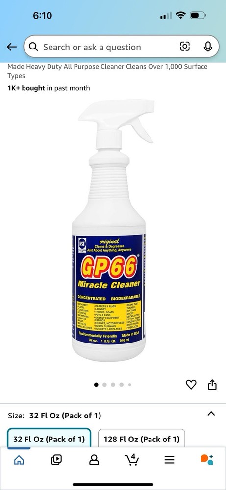 GP66 Green Miracle Cleaner – 32oz