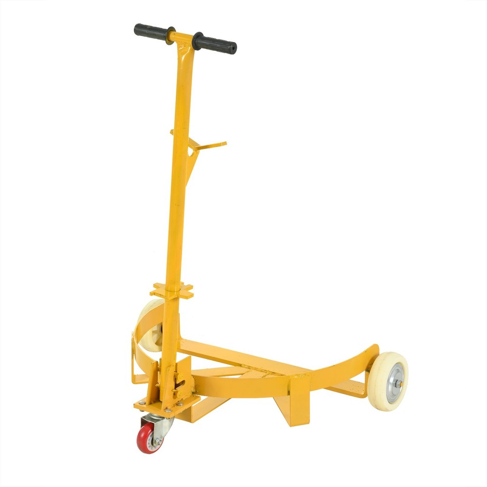 55 Gallon Drum Dolly, 1200lbs capacity, with 2 fixed PU Wheels and 1 swivel whee