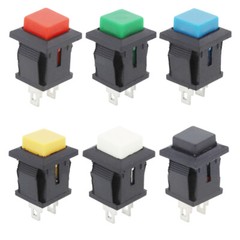100 x Push Button Switch Momentary Square NO Power OFF – ON 2 Pins Snap-in PCB
