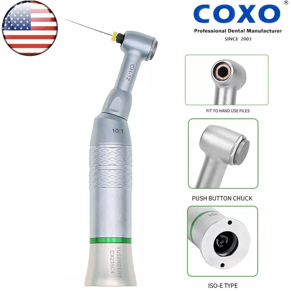 US COXO Dental 10:1 Reduction Endo Contra Angle Handpiece 90° Reciprocate C5-12