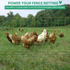 Portable Electric Poultry Netting Fence Nets Mesh 41.5″ H x 164′ L for Farms