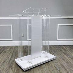 Lighted Clear Acrylic Led Podium Pulpit Wood Lectern Churches Synagogue Temple