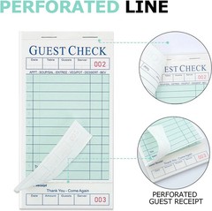 300 Guest Check Books 6 Pack Of 50, for Servers, Server Note Pads, Waitresses