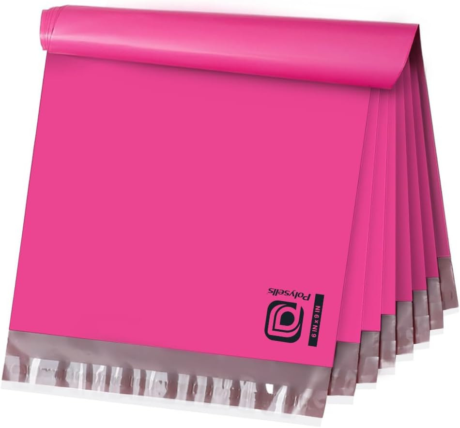 Set 200 sobres polietileno rosa 15×23 cm autoadhesivos impermeables resistentes