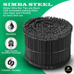 Double loop wire ties 7 inch 1000pc 17 gauge annealed rebar SIMBASTEEL