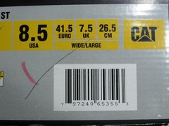 Caterpillar Oversee Oxford Steel Toe Work Shoe Black Leather SRX Mens Size 8.5 W