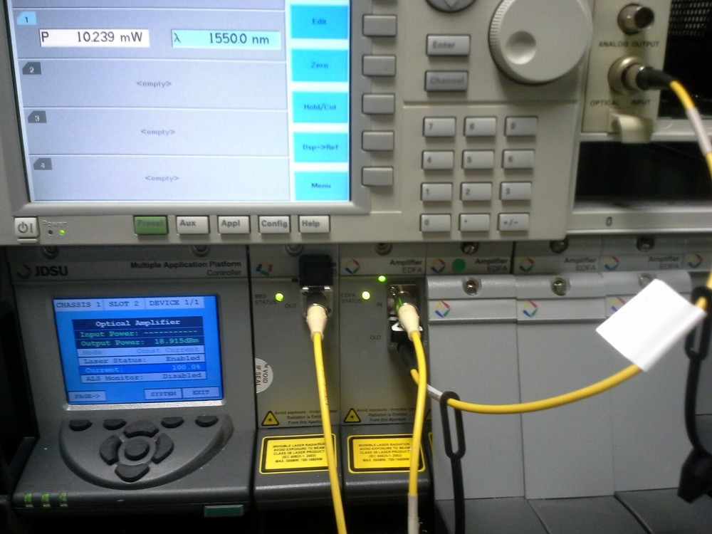 JDSU Fiber Laser Test Set BBS EDFA TESTED +22dBm 1550nm 0-60dB MAP+2B0 High PWR!