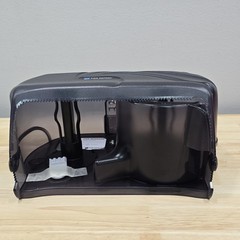 San Jamar SJMR4000TBK Twin 9″ Jumbo Roll Toilet Paper Dispenser Commercial Black