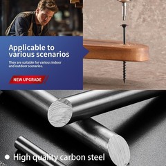 #14 X 5 Inch Lag Screws (57Pcs) 2Lb. Structural Wood Screw, Black, Carbon Steel