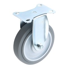 4 Pieces 1400 Pounds Heavy Duty 5″ Industrial Casters Fixed Rubber Casters Grey