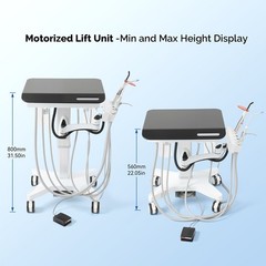 Portable Dental Delivery Unit Cart System /40L Silent Oil-Free Air Compressor