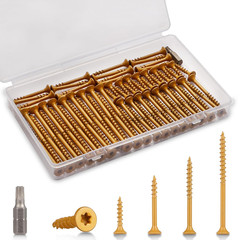 Outdoor Wood Deck Screw Kit, Bronze Rust-Resistant Epoxy Coated, T25 Star Drive