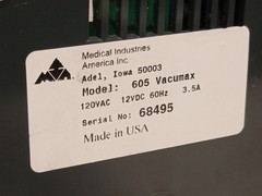 Vacumax Medical Industries America 605 Suction Pump Portable Electric Pressure