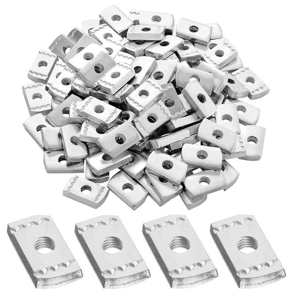 100 Packs 3/8”-16 Strut Channel Nuts No Spring Channel Nuts with Zinc Plated, wi