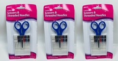 LOT OF 3 Allary Repair Kit – Scissors & Threaded Needles