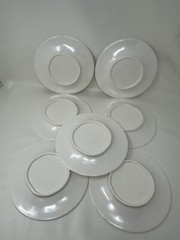 Melamine Hubert White Wide Rim Luncheon Salad Plate 8 1/4 In Diameter Set Of 7