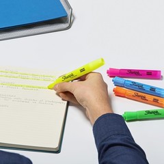 Sharpie Tank Highlighters, Chisel 12 Count (Pack of 1), Assorted Fluorescent