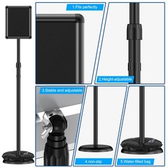 2 Pack Sign Holder Stand 8.5×11 Inch, Adjustable Floor Standing Sign Holder, …