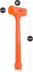 NEIKO 02847A 2 LB Dead Blow Hammer, Neon Orange | Unibody Molded | Checkered