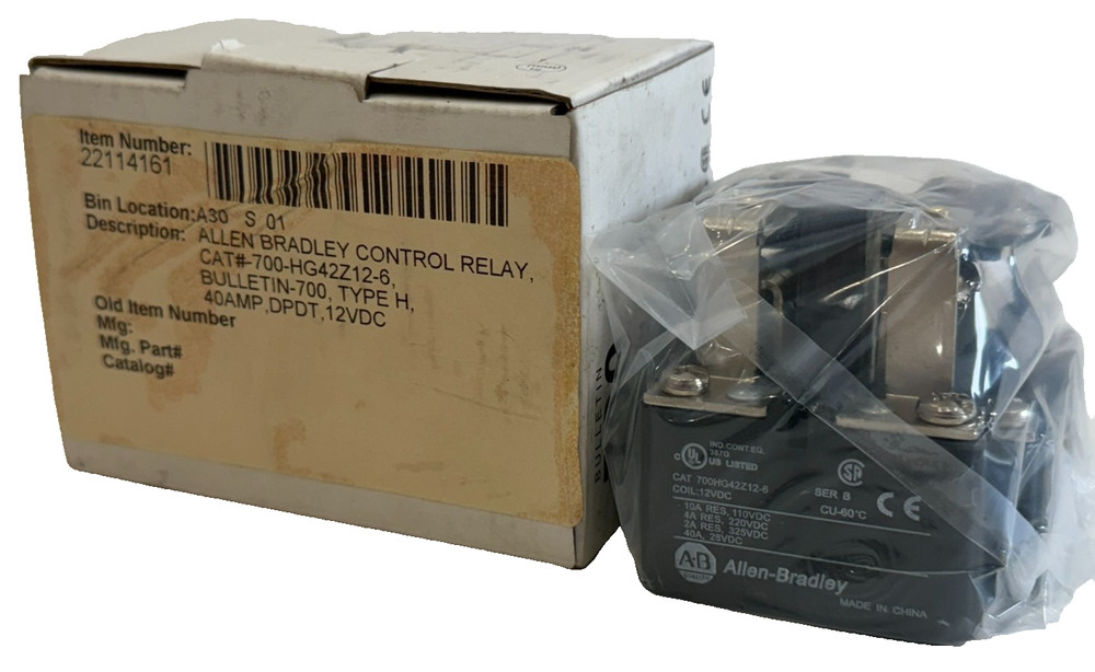 ALLEN BRADLEY 700-HG42Z12-6 CONTROL RELAY TYPE H 700HG42Z126 NEW, SURPLUS