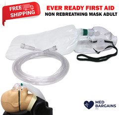 Ever Ready First Aid Non Rebreathing Mask with Tubing Safety Vent – 50 Pack