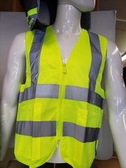 FX 2 Pockets Neon Yellow Safety Vest with Reflective Strips ANSI/ISEA APPROVED