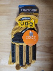 FIRM GRIP Medium Leather Max Impact Defender Outdoor and Work Gloves Premium New