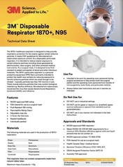 20 Count, 3M N95 Aura 1870+ Respirator Mask NIOSH APPROVED (Brand NEW SEALED)