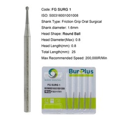 Wave Dental Round Carbide Burs 25mm Surgical FG SURG Friction Grip 19mm FG 4 6 8
