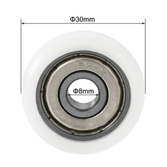 uxcell Ball Bearing Guide Pulley Roller Round Wheel 8x30x8.5mm Double Metal…