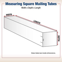 BOX USA BM2237 Square Mailing Tubes, 2 x 37, Oyster White (Pack of 50)