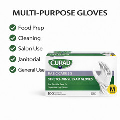 Medium Vinyl Exam Gloves Powder Free Latex Free Disposable Gloves Bulk Packs