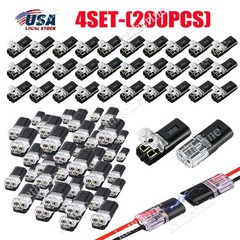 200pcs Double-Wire Plug-in Connector, Cable Clamp with Locking Buckle, AWG 18-22